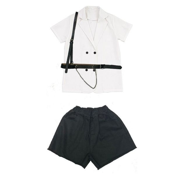 stage wear kid cool hip hop clothing button blazer dress mini with chain belt streetwear shorts for girls jazz dance costume clothes set, Black;red
stage wear kid cool hip hop clothing button blazer dress mini with chain belt streetwear shorts for girls jazz dance costume clothes set, Black;red