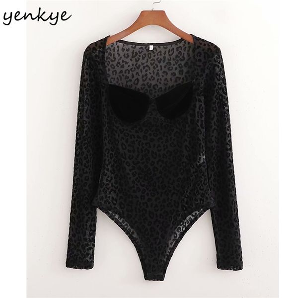fashion women vintage leopard print bodysuit long sleeve transparent body femme 210514, Black;white
fashion women vintage leopard print bodysuit long sleeve transparent body femme 210514, Black;white