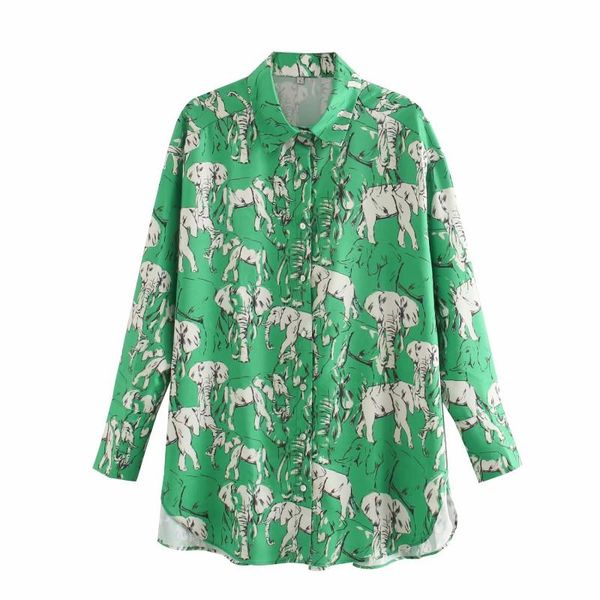 women's blouses & shirts 2021 spring summer additive elephant green print zaraing women blouse shirt sheining vadiming female plus size, White
women's blouses & shirts 2021 spring summer additive elephant green print zaraing women blouse shirt sheining vadiming female plus size, White