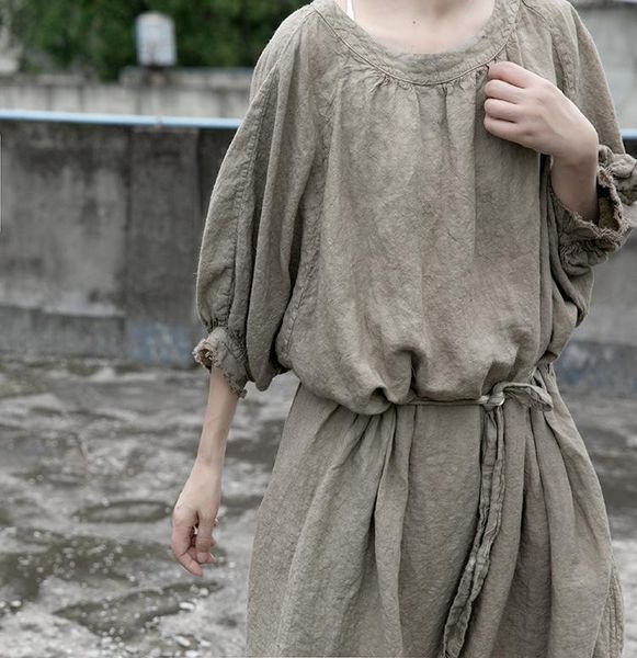 casual dresses original plant dyeing used long skirt green pure flax waxy soft fluffy temperament gown round neck lace up dress, Black;gray
casual dresses original plant dyeing used long skirt green pure flax waxy soft fluffy temperament gown round neck lace up dress, Black;gray