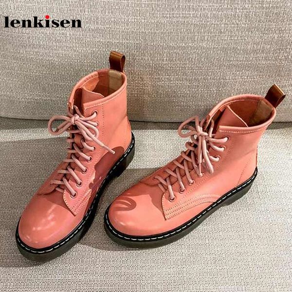 boots lenkisen soft breathable cow leather lace up round toe med heels sweet maiden fashion winter warm women punk ankle l12, Black
boots lenkisen soft breathable cow leather lace up round toe med heels sweet maiden fashion winter warm women punk ankle l12, Black