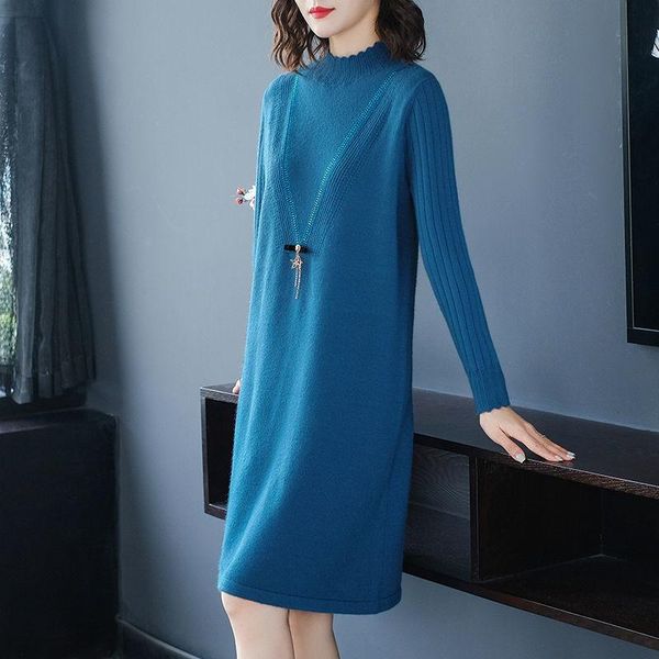 casual dresses 2021 women's autumn winter loose sweater dress female solid color thick ladies round neck long sleeve knitted z758, Black;gray
casual dresses 2021 women's autumn winter loose sweater dress female solid color thick ladies round neck long sleeve knitted z758, Black;gray