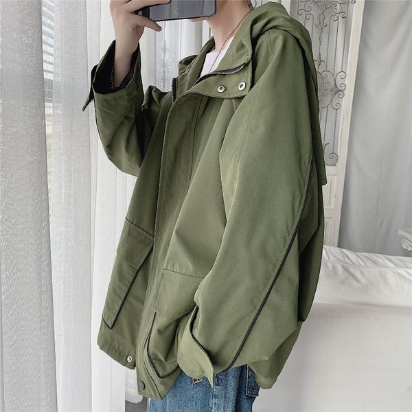men's trench coats 2021spring and autumn super fire tooling hooded jacket large size wild loose casual ins tide windbreaker, Tan;black
men's trench coats 2021spring and autumn super fire tooling hooded jacket large size wild loose casual ins tide windbreaker, Tan;black