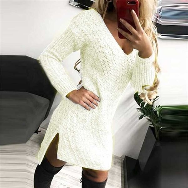 retro ladies sweater dress autumn casual women hollow out slim female elegant v-neck long sleeve split solid base es 211109, Black;gray
retro ladies sweater dress autumn casual women hollow out slim female elegant v-neck long sleeve split solid base es 211109, Black;gray