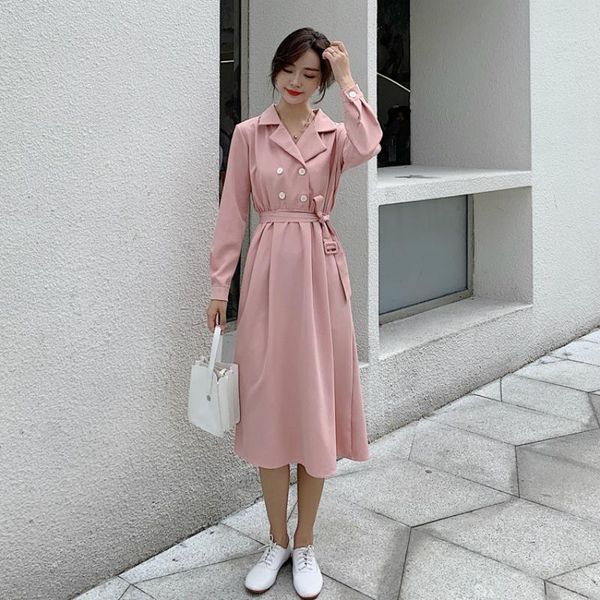 casual dresses women corset office work dress ladies with sashes solid midi winter big swing double button pink blazer, Black;gray
casual dresses women corset office work dress ladies with sashes solid midi winter big swing double button pink blazer, Black;gray