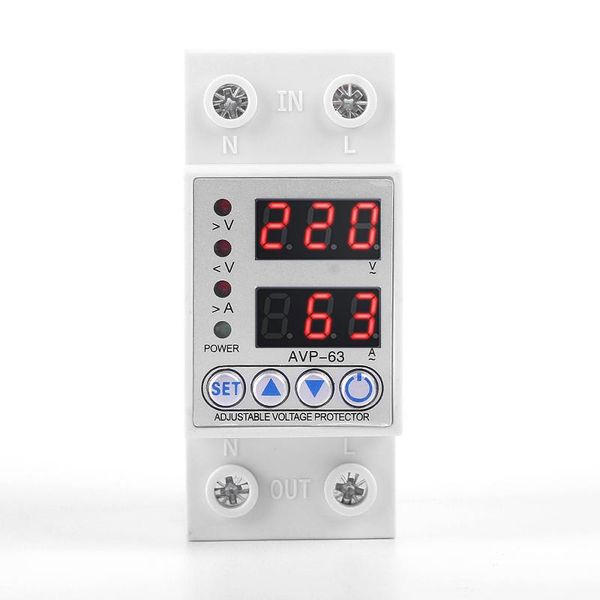 smart home control din rail dual display adjustable over voltage current and under protective device protector relay 63a 220v 230v
smart home control din rail dual display adjustable over voltage current and under protective device protector relay 63a 220v 230v