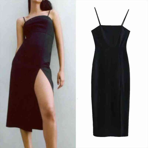 za women dress black summer spaghetti strap dress camisole sleeveless dresses woman chic side slit backless dresses, Black;gray
za women dress black summer spaghetti strap dress camisole sleeveless dresses woman chic side slit backless dresses, Black;gray