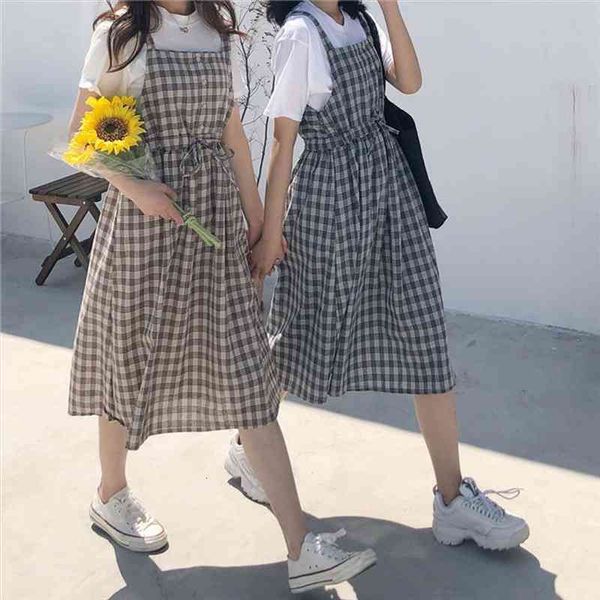 summer spaghetti strap plaid dress high waist sleeveless long women dress casual loose kawaii dresses lolita sundress, Black;gray
summer spaghetti strap plaid dress high waist sleeveless long women dress casual loose kawaii dresses lolita sundress, Black;gray