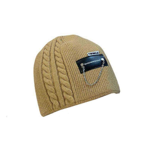 leather label chain knitted hat autumn and winter warm versatile solid color baotou minority men's women's casual wool, Blue;gray
leather label chain knitted hat autumn and winter warm versatile solid color baotou minority men's women's casual wool, Blue;gray