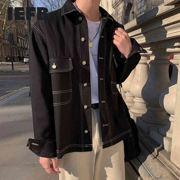 iefb korean fashion causal black denim jacket men's spring loose oversize black jeans coat for men single breast 9y5803 210524, Black;brown
iefb korean fashion causal black denim jacket men's spring loose oversize black jeans coat for men single breast 9y5803 210524, Black;brown