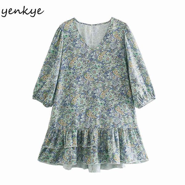 vintage print mini satin dress women v neck long sleeve hem ruffle casual summer plus size short vestido 210430, Black;gray
vintage print mini satin dress women v neck long sleeve hem ruffle casual summer plus size short vestido 210430, Black;gray