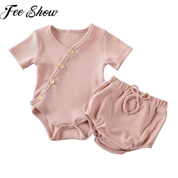 summer ribbed clothing born baby boys girl cotton clothes set short sleeve buttons closure knitted romper+short pants outfits jumpsuits, Blue
summer ribbed clothing born baby boys girl cotton clothes set short sleeve buttons closure knitted romper+short pants outfits jumpsuits, Blue