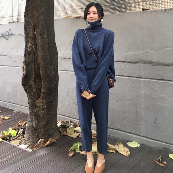 women's two piece pants runway fall winter elegant knitted tracksuit turtleneck sweatshirts women suit clothing + high waist pieces set, White
women's two piece pants runway fall winter elegant knitted tracksuit turtleneck sweatshirts women suit clothing + high waist pieces set, White