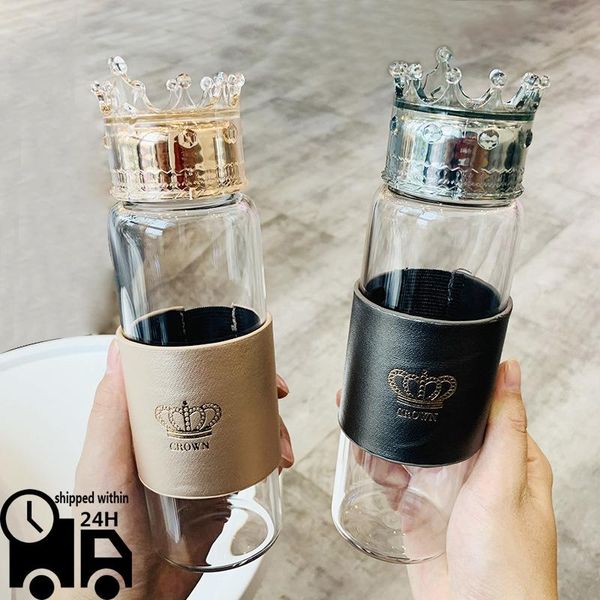 glass water bottle with crown queen lid heat resistant body cover high borosilicate wine glasses
glass water bottle with crown queen lid heat resistant body cover high borosilicate wine glasses