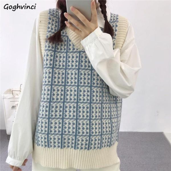 women's vests women v-neck plaid elegant korean style sweet all-match girls stylish knitted sleeveless sweaters chic fashion vintage, Black;white
women's vests women v-neck plaid elegant korean style sweet all-match girls stylish knitted sleeveless sweaters chic fashion vintage, Black;white