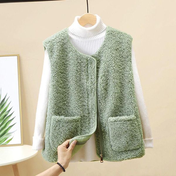 women's vests women solid zipper autumn winter lamb wool fashion gilet femme 2021 warm vintage chaleco mujer e169, Black;white
women's vests women solid zipper autumn winter lamb wool fashion gilet femme 2021 warm vintage chaleco mujer e169, Black;white