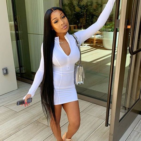 spring autumn material white club dresses women full sleeve snug zipper mini vestidos womens clothing tihgt holiday dress robe 210520, Black;gray
spring autumn material white club dresses women full sleeve snug zipper mini vestidos womens clothing tihgt holiday dress robe 210520, Black;gray