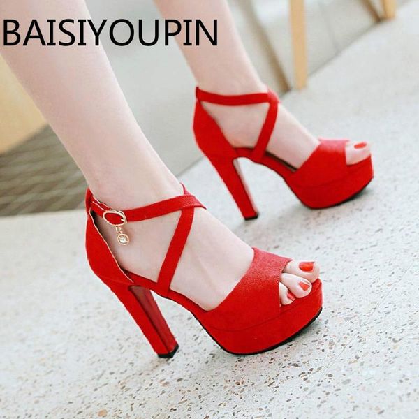 women cross buckle rome female fish mouth sandals red bride wedding shoes thick high heels platform shoe plus size 42 43, Black
women cross buckle rome female fish mouth sandals red bride wedding shoes thick high heels platform shoe plus size 42 43, Black