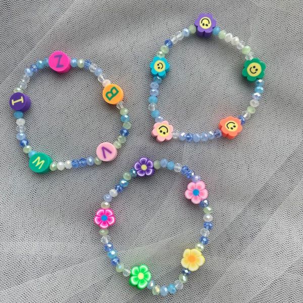 charm bracelets korean ins colorful crystal beaded soft pottery small round letter sun flower bracelet for women girls handmade jewelry, Golden;silver
charm bracelets korean ins colorful crystal beaded soft pottery small round letter sun flower bracelet for women girls handmade jewelry, Golden;silver