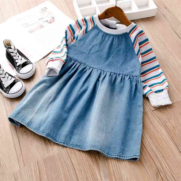 baby / toddler striped splice dress 210528, Red;yellow