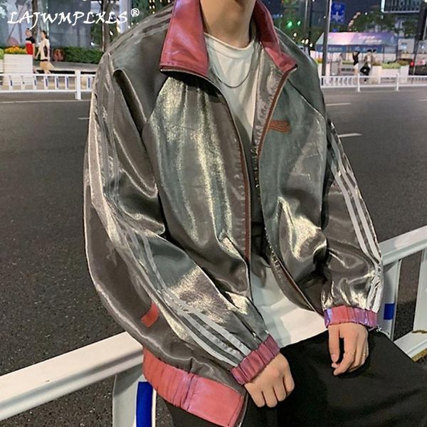 men's jackets 2021 fashion loose spring autumn reflective jacket men long sleeve korean harajuku patchwork coat, Black;brown
men's jackets 2021 fashion loose spring autumn reflective jacket men long sleeve korean harajuku patchwork coat, Black;brown
