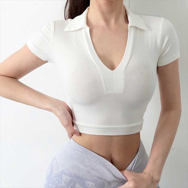 yoga outfit salspor women thin short sleeved fitness shirt slim running breathable polo female leisure exercise solid color top
yoga outfit salspor women thin short sleeved fitness shirt slim running breathable polo female leisure exercise solid color top