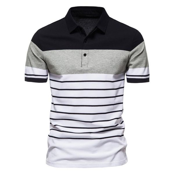 men's polos men work daily color block stripe short sleeve summer button on shirts, White;black
men's polos men work daily color block stripe short sleeve summer button on shirts, White;black