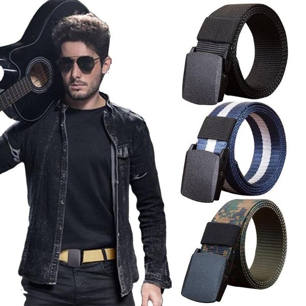men outdoor sports solid color camouflage plastic buckle nylon belt waistband belts, Black;brown
men outdoor sports solid color camouflage plastic buckle nylon belt waistband belts, Black;brown