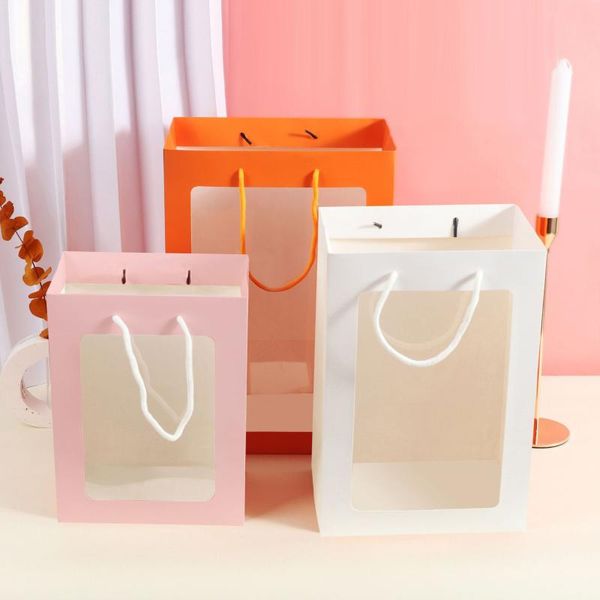 gift wrap tote paper bags flower box with handle packing boxes transparent window valentine's day wedding party christmas supplies
gift wrap tote paper bags flower box with handle packing boxes transparent window valentine's day wedding party christmas supplies