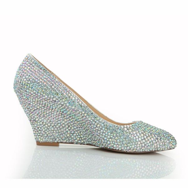 dress shoes fashion handmade prom high heels ab color crystal round toe nightclub pumps rhinestone wedge heel wedding bridal, Black
dress shoes fashion handmade prom high heels ab color crystal round toe nightclub pumps rhinestone wedge heel wedding bridal, Black