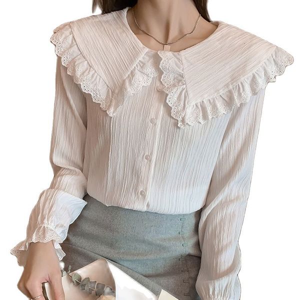 women's blouses & shirts camisas de mujer female korean fashion button women blouse doll collar sweet womens flare sleeve white f
women's blouses & shirts camisas de mujer female korean fashion button women blouse doll collar sweet womens flare sleeve white f