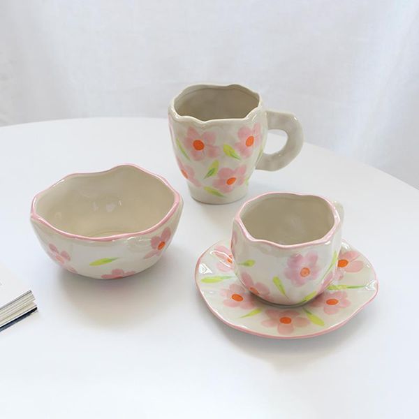 mugs japanese-style hand-squeezed irregular flowers mug coffee cup saucer salad bowl retro cute dining table personalized tableware
mugs japanese-style hand-squeezed irregular flowers mug coffee cup saucer salad bowl retro cute dining table personalized tableware