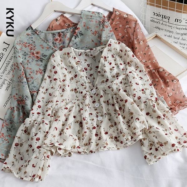 women's v neck fashion floral print chiffon blouses sweet small fresh long sleeves chiffon shirt blouses x0521, White
women's v neck fashion floral print chiffon blouses sweet small fresh long sleeves chiffon shirt blouses x0521, White