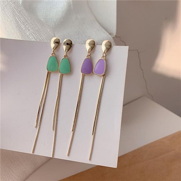 dangle & chandelier s925 needle korean purple green long tassel earrings for women simple elegant temperament ear jewelry accessories, Silver
dangle & chandelier s925 needle korean purple green long tassel earrings for women simple elegant temperament ear jewelry accessories, Silver