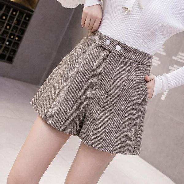 women's shorts autumn winter women casual a-line wool korean high waist solid wide leg female warm loose with pockets e139, White;black
women's shorts autumn winter women casual a-line wool korean high waist solid wide leg female warm loose with pockets e139, White;black