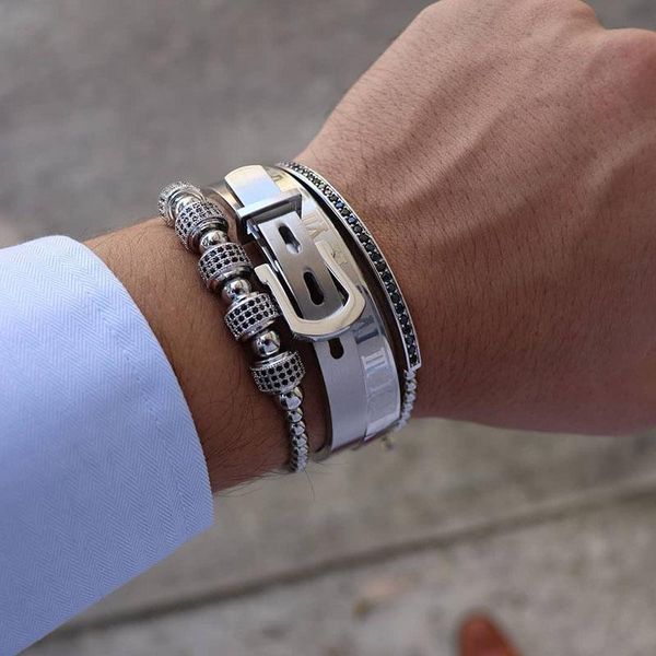 charm bracelets fashion 4pcs/set geometric roman numeral bracelet men luxurious stainless steel & bangle set for dropship, Golden;silver
charm bracelets fashion 4pcs/set geometric roman numeral bracelet men luxurious stainless steel & bangle set for dropship, Golden;silver