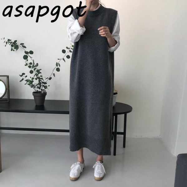 vintage wild o neck sleeveless loose tank sweater dress long fashion grey side slit knitted vest autumn winter clothes casual dresses, Black;gray
vintage wild o neck sleeveless loose tank sweater dress long fashion grey side slit knitted vest autumn winter clothes casual dresses, Black;gray
