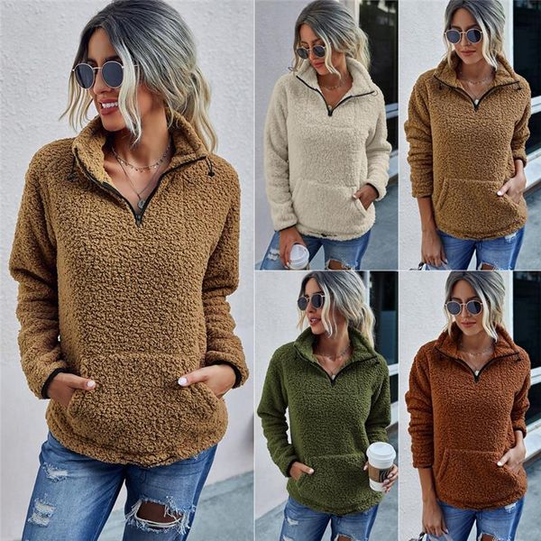 women's hoodies & sweatshirts winter fashion thick women 2021 causal long sleeves zipper pockets warm pullovers, Black
women's hoodies & sweatshirts winter fashion thick women 2021 causal long sleeves zipper pockets warm pullovers, Black