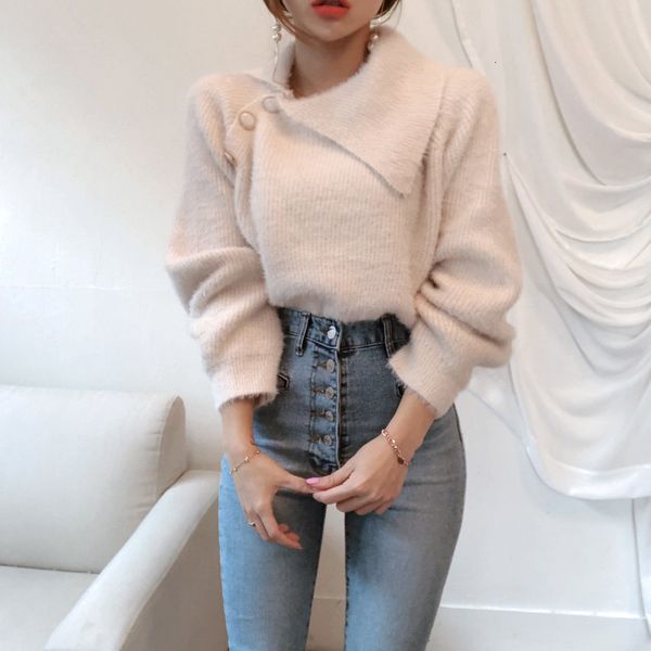 sweaters autumn winter korean women sweater buttons irregular collar knitted pullover causal warm pull jumpers, White;black
sweaters autumn winter korean women sweater buttons irregular collar knitted pullover causal warm pull jumpers, White;black