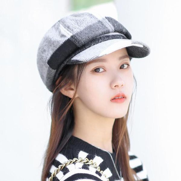 stingy brim hats tianyin women's autumn and winter korean thickened warm octagonal hat all-match student color matching curved cap, Blue;gray
stingy brim hats tianyin women's autumn and winter korean thickened warm octagonal hat all-match student color matching curved cap, Blue;gray