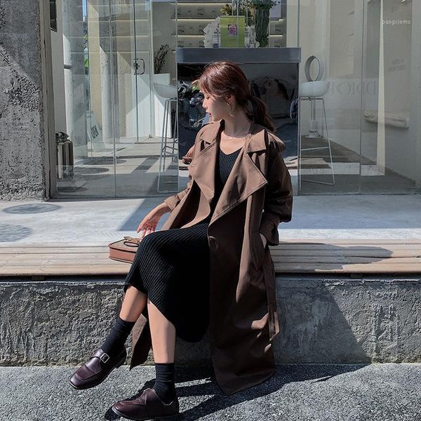 women's trench coats korean design double breasted ladies loose oversized overcoats big size female windbreaker f593, Tan;black
women's trench coats korean design double breasted ladies loose oversized overcoats big size female windbreaker f593, Tan;black