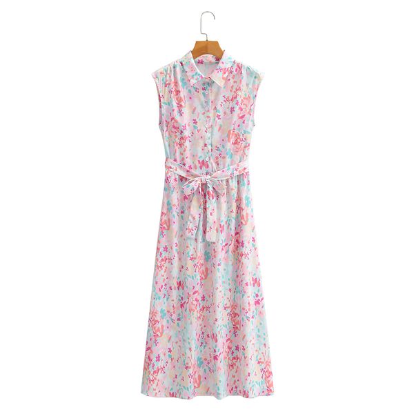 women lapel sleeveless fashion dress vintage slim single breasted flower print with belt chic female midi dresses 210507, Black;gray
women lapel sleeveless fashion dress vintage slim single breasted flower print with belt chic female midi dresses 210507, Black;gray