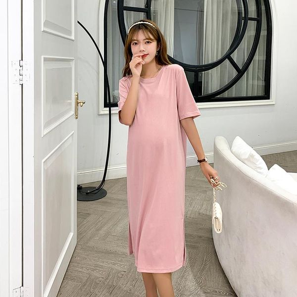 maternity dresses summer knitted dress long loose design side split short sleeve o-neck casual pregnant woman knitting cotton nice, White
maternity dresses summer knitted dress long loose design side split short sleeve o-neck casual pregnant woman knitting cotton nice, White