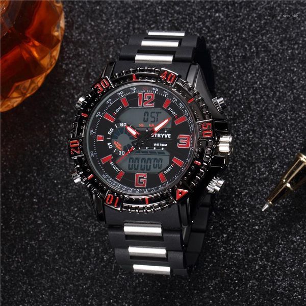 fashion sport super cool men's quartz digital watch men sports watches stryve led military waterproof wristwatches, Slivery;brown
fashion sport super cool men's quartz digital watch men sports watches stryve led military waterproof wristwatches, Slivery;brown