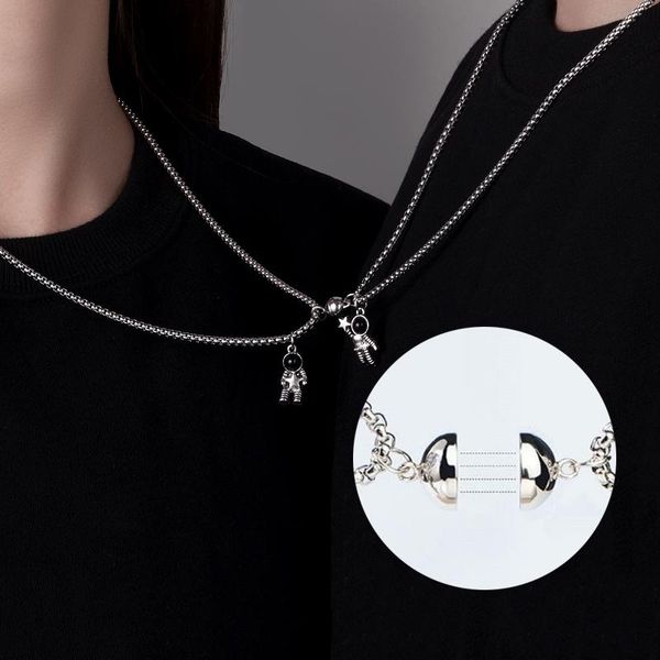 pendant necklaces astronauts magnet attraction couple necklace friendship jewelry creative cool chain for women men gift, Silver
pendant necklaces astronauts magnet attraction couple necklace friendship jewelry creative cool chain for women men gift, Silver