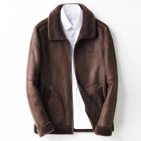 men's leather & faux real fur coat winter jacket men sheep shearling 100% wool streetwear jackets plus size 5xl veste kfs18m218 my2038, Black
men's leather & faux real fur coat winter jacket men sheep shearling 100% wool streetwear jackets plus size 5xl veste kfs18m218 my2038, Black