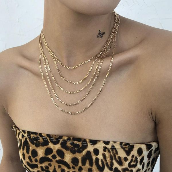 chains wg multilayer metal necklace exaggerated creative choker personality hip hop clavicle chain jewelry, Silver
chains wg multilayer metal necklace exaggerated creative choker personality hip hop clavicle chain jewelry, Silver