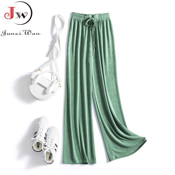 women summer wide leg pants solid high waist loose korean girls casual long trousers home wear yoga sweatpants pantalones 210510, Black;white
women summer wide leg pants solid high waist loose korean girls casual long trousers home wear yoga sweatpants pantalones 210510, Black;white