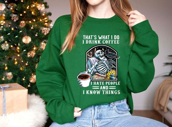 women's hoodies & sweatshirts women sweatshirt that's what i do drink coffee colorful pullovers retro skeleton pattern casual fall, Black
women's hoodies & sweatshirts women sweatshirt that's what i do drink coffee colorful pullovers retro skeleton pattern casual fall, Black