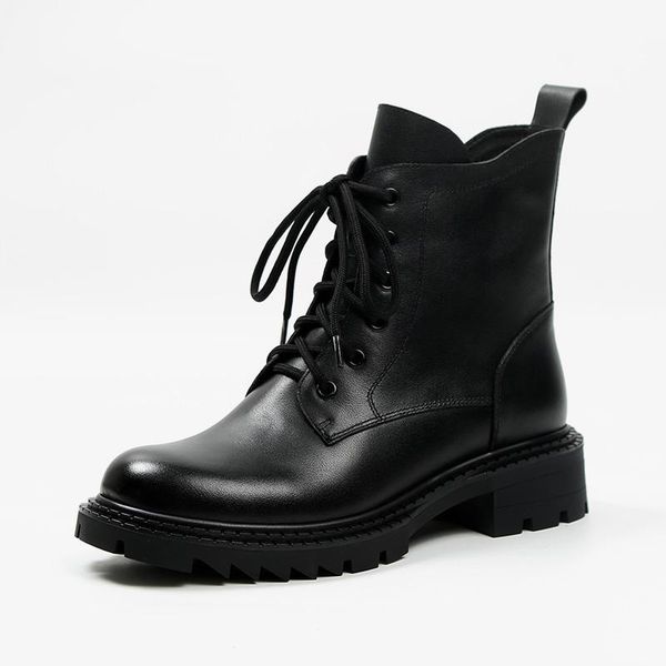 boots mordoan ladies 2021 autumn winter genuine cow leather lace-up round toe lady booties platform shoes ankle women, Black 
boots mordoan ladies 2021 autumn winter genuine cow leather lace-up round toe lady booties platform shoes ankle women, Black